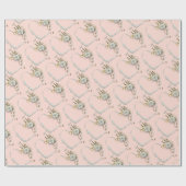 Hochzeitsbandherz mit Rose und Efeu Geschenkpapier (Flach)