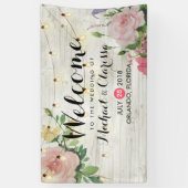 Hochzeitsbanner-Blume und Streichellichter Rustika Banner (Vertikal)
