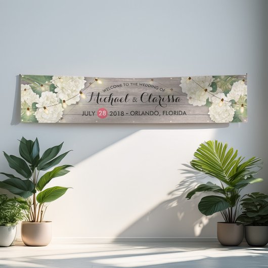 Hochzeitsbanner-Blume und Streichellichter Rustika Banner