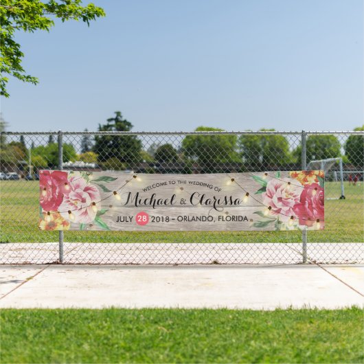 Hochzeitsbanner-Blume und Streichellichter Rustika Banner (Insitu)