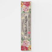 Hochzeitsbanner-Blume und Streichellichter Rustika Banner (Vertikal)