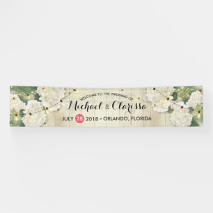 Hochzeitsbanner-Blume und Streichellichter Rustika Banner