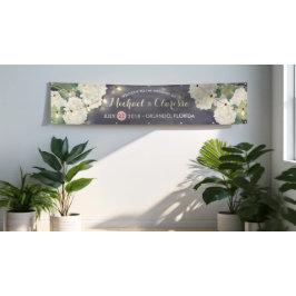 Hochzeitsbanner Hydrangea Blume String Light Blue Banner