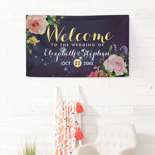 Hochzeitsbanner Lila Sparkle String Light Banner (Insitu)