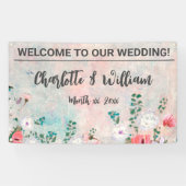 Hochzeitsbanner Wasserfarben Wildblumen Banner (Horizontal)