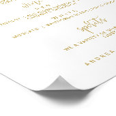 Hochzeitsbar-Menüschild - Bounce Script (flaches G Poster (Ecke)