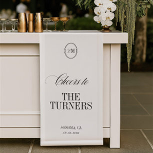 Hochzeitsbar-Schild aus Vinyl mit dem Text Cheers Banner