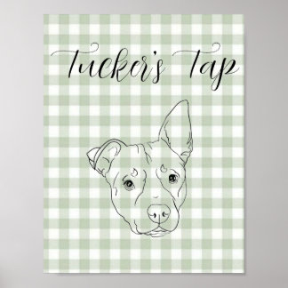 Hochzeitsbar-Schild mit Hund  Poster