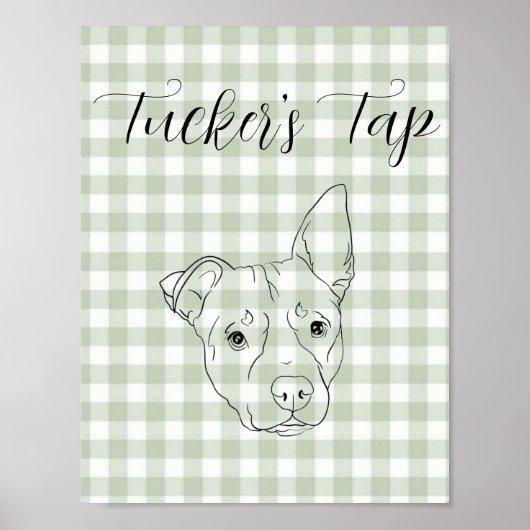 Hochzeitsbar-Schild mit Hund Poster (Vorne)