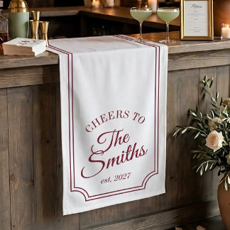 Hochzeitsbar-Schild mit Schriftzug und Namen in Bu Banner