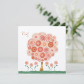 Hochzeitsbaum druckbare einzigartige Einladung (Stehend Vorderseite)