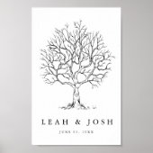 Hochzeitsbaum - Handzeichnung Poster (Vorne)