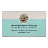 Hochzeitsbeamter am Strand Magnetische Visitenkarte (Vorderseite)