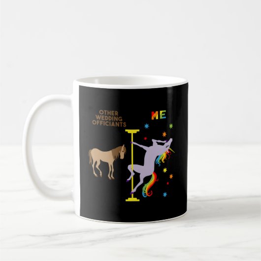 Hochzeitsbeamter dankt Ihnen Rainbow Unicorn Kaffeetasse (Links)
