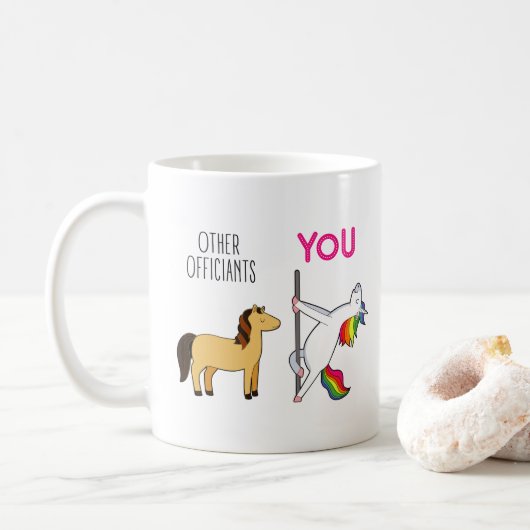 Hochzeitsbeamter Vorschlag Unicorn Kaffeetasse (Mit Donut)