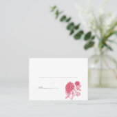 Hochzeitsbegleiter Rote Dahlia Platzkarten (Stehend Vorderseite)