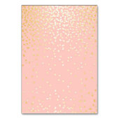 Hochzeitsbegleitkarten Rosa und Gold Konfetti Tischnummer (Rückseite)