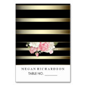 Hochzeitsbegleitkarten Vintage Streifen Tischnummer (Vorderseite)