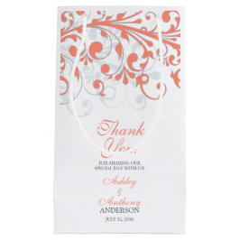 HochzeitsBegrüßungstasche Abstrakte Blumenkoralle  Kleine Geschenktüte