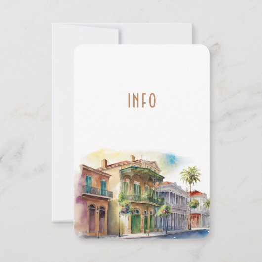 Hochzeitsbeilage INFO und Details New Orleans Einladung (Rückseite)
