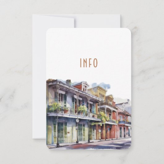 Hochzeitsbeilage INFO und Details New Orleans Invi Einladung (Rückseite)