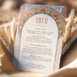Hochzeitsbeilage INFO Vintages Jugendstil von Much Einladung<br><div class="desc">Art Nouveau Vintage Hochzeit INFO Karte von Alphonse Mucha in einem floralen, romantischen und whimsical Design. Viktorianische Schnörkel ergänzen klassische Deko-Schriftart. Bitte geben Sie Ihre persönlichen Informationen ein, und Sie sind fertig. Wenn Sie das Design weiter ändern möchten, klicken Sie auf den blauen Button "Anpassen". Vielen Dank, dass Sie mein...</div>