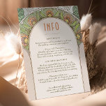 Hochzeitsbeilage INFO Vintages Jugendstil von Much Einladung<br><div class="desc">Art Nouveau Vintage Hochzeit INFO Karte von Alphonse Mucha in einem floralen, romantischen und whimsical Design. Viktorianische Schnörkel ergänzen klassische Deko-Schriftart. Bitte geben Sie Ihre persönlichen Informationen ein, und Sie sind fertig. Wenn Sie das Design weiter ändern möchten, klicken Sie auf den blauen Button "Anpassen". Vielen Dank, dass Sie mein...</div>
