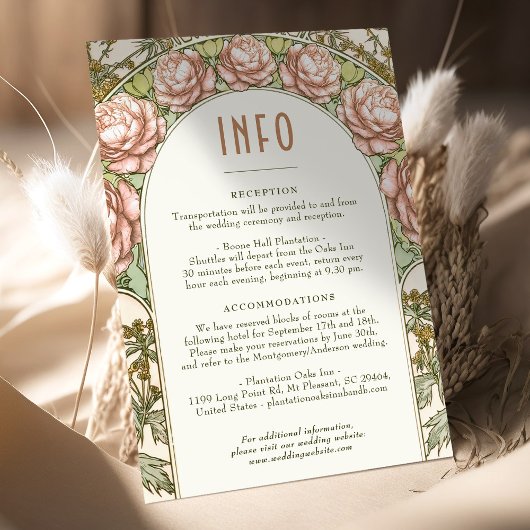 Hochzeitsbeilage INFO Vintages Jugendstil von Much Einladung