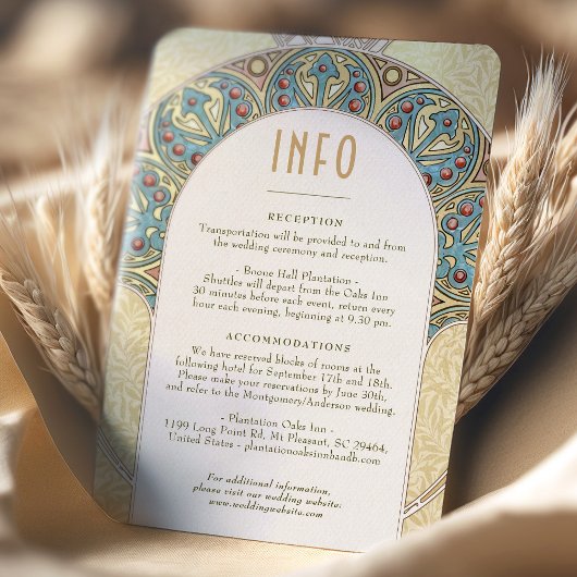 Hochzeitsbeilage INFO Vintages Jugendstil von Much Einladung