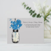 Hochzeitsberatungskarte - Mason Jar Hinweiskarte (Stehend Vorderseite)