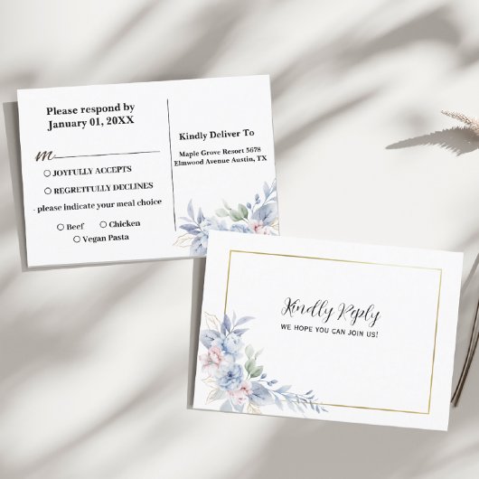 Hochzeitsbestätigung Postkarte aus der Blumenliste