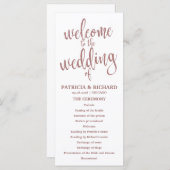 Hochzeitsbestellung der Rose des Serviceprogramms  Programm (Vorne/Hinten)