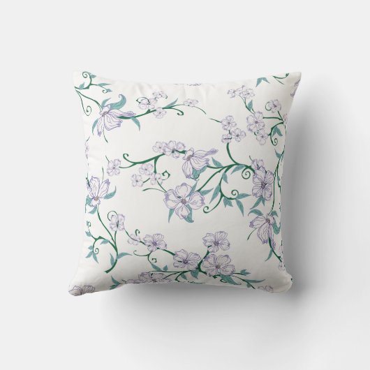 Hochzeitsbestseller mit grünem Blumenhintergrund Kissen (Rückseite)