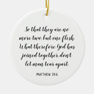 Hochzeitsbibelvers Matthäus 19:6 Foto Keramik Ornament