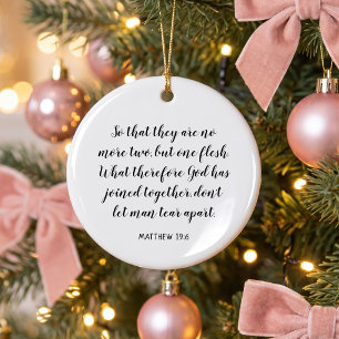 Hochzeitsbibelvers Matthäus 19:6 Foto Keramik Ornament