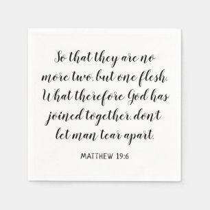 Hochzeitsbibelvers Matthäus 19:6 Serviette