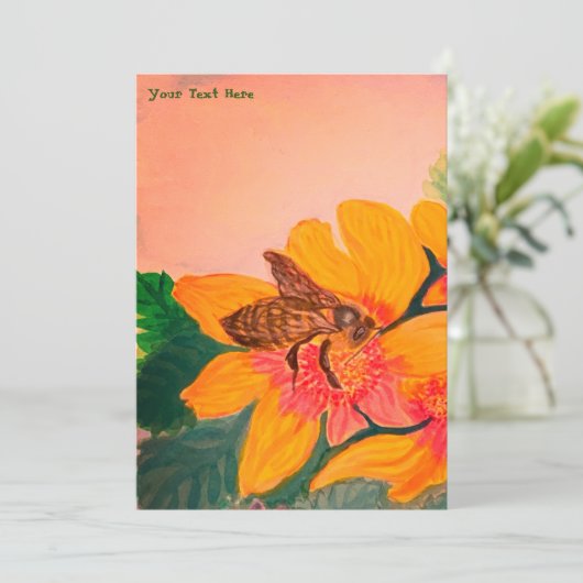 Hochzeitsbiene Einladung (Stehend Vorderseite)