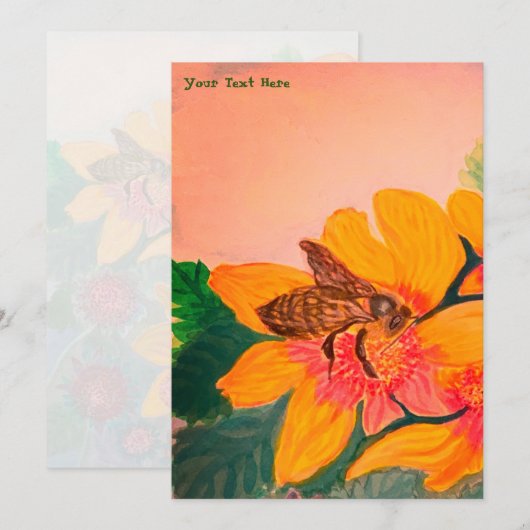 Hochzeitsbiene Einladung (Vorne/Hinten)