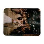 Hochzeitsbild Chic Moderne Handschrift Danke Magnet (Horizontal)