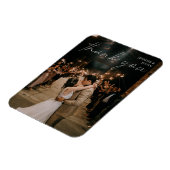 Hochzeitsbild Chic Moderne Handschrift Danke Magnet (Linke Seite)