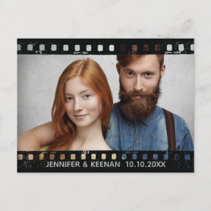 Hochzeitsbild im Stil eines alten Kamerafilms - Sa Ankündigungspostkarte