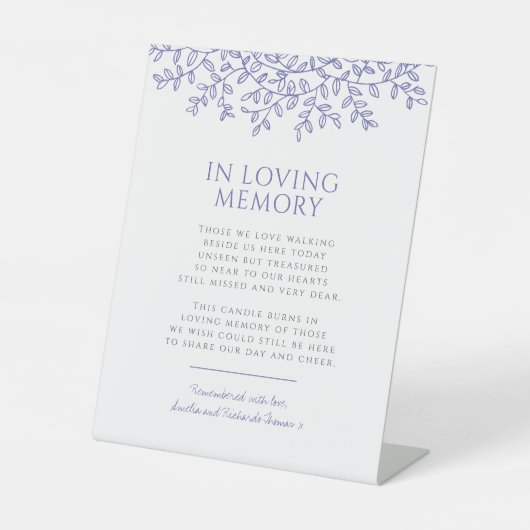 Hochzeitsblanke Sockelschild (Vorderseite)