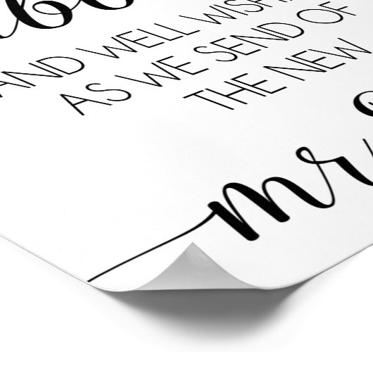 Hochzeitsblase - Zeichen senden Poster (Ecke)