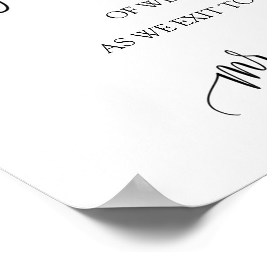 Hochzeitsblasen Zeichen / Neuauflage Tabellenzeich Poster (Ecke)