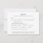 Hochzeitsblattkunst Monogramm Schwarz-weiße Hochze RSVP Karte (Rückseite)