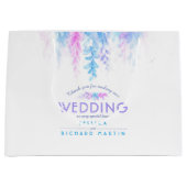 Hochzeitsblau rosa Blume danke Ihnen große Geschen Geschenktüte (Vorderseite)