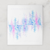 Hochzeitsblau-rosa Blume Kaskade Platzkarte (Außenseite Aufgefaltet)