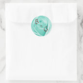 Hochzeitsblau und Schokolade - Aufkleber (Tasche)