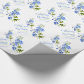 Hochzeitsblaue Delphinium-Kunstverpackung Geschenkpapier (Ecke)