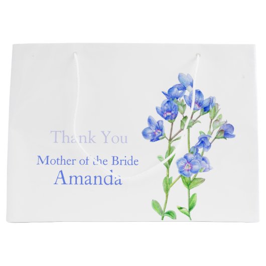 Hochzeitsblaue Mutter der Braut Gunstbeutel Große Geschenktüte (Vorderseite)